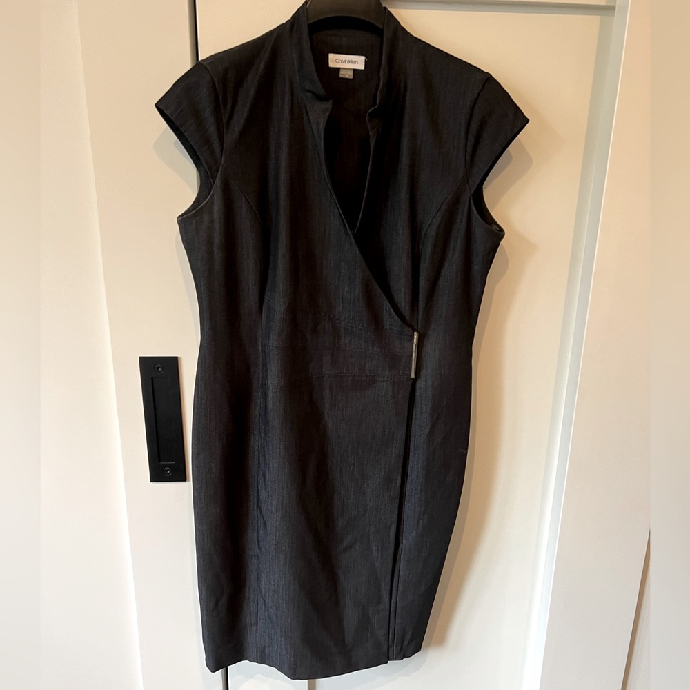 Calvin Klein size 14 dark blue jean type look dress.